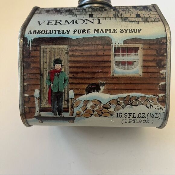 Vintage Vermont Maple Syrup Log House New England Container Company 1984 - Picture 3 of 9